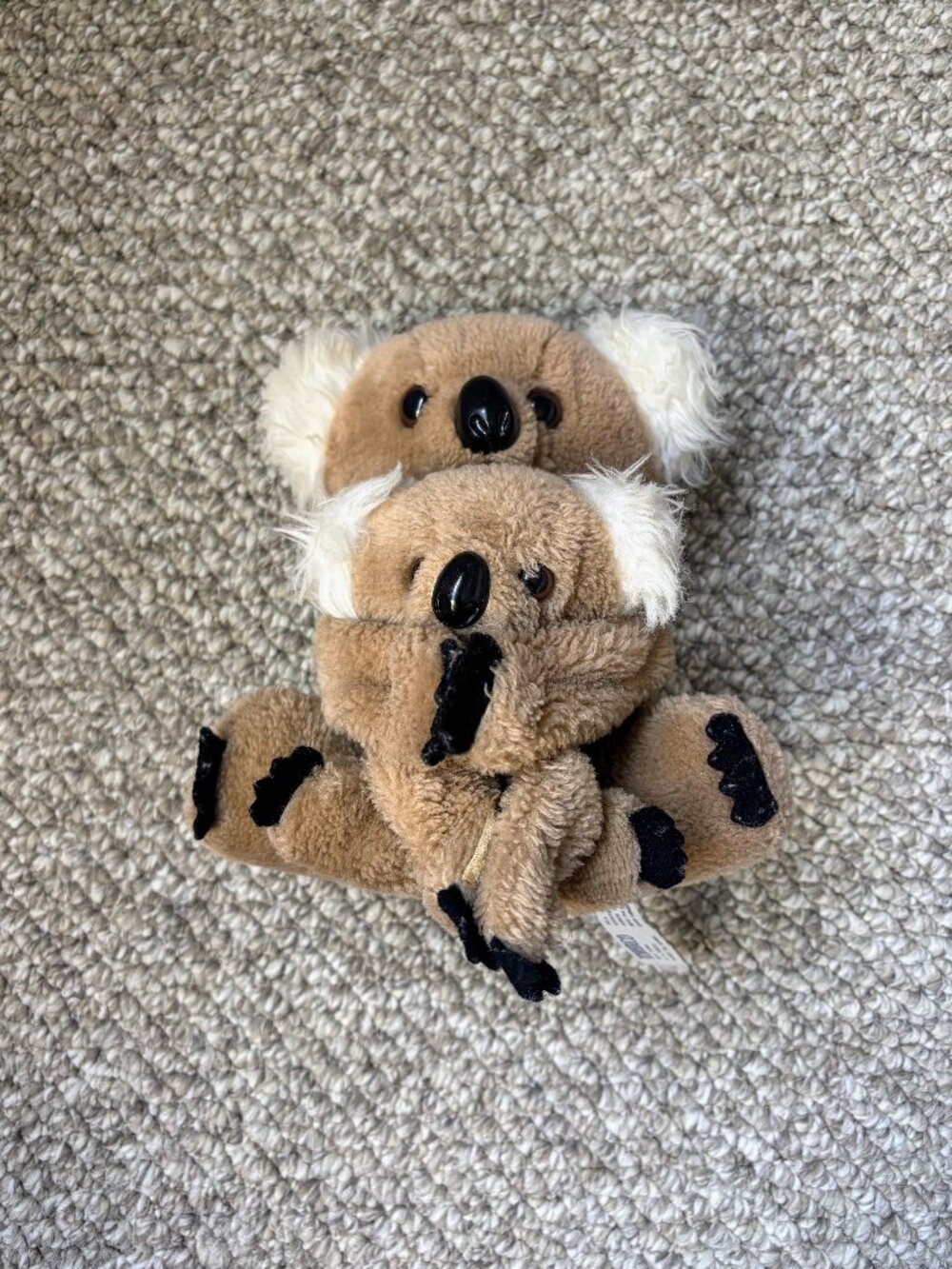 Vintage Plush Koala Mother and Baby Stuffed Animal Pair